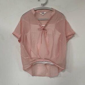 bebe Light Pink Striped Blouse